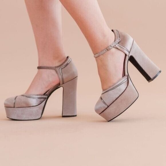 Jeffrey Campbell Low Down Platform Pump Chunky High Heels Size 9.5 - Picture 2 of 9